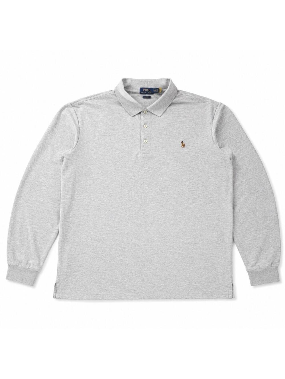 Polo Ralph Lauren Classic Fit Long Sleeve Rugby Polo Shirt Dark Gray Mens Large